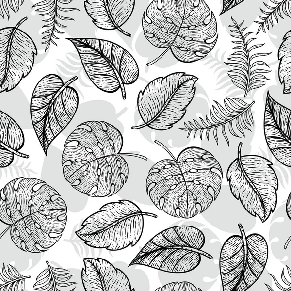 Красива лінія листя Мистецтво Безшовний візерунок — стокове фото