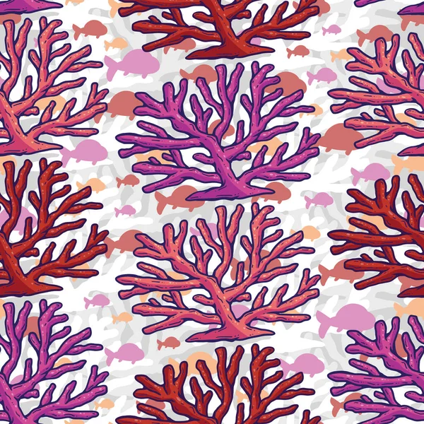 Gyönyörű Korall Zökkenőmentes Felületi Minta Tervezés — Stock Fotó