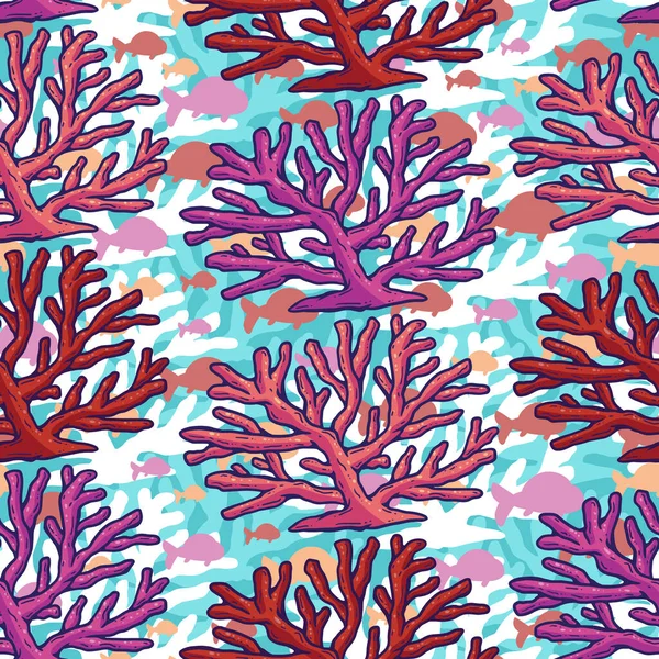 Beautiful Coral Seamless Surface Pattern Design — Stock Photo, Image