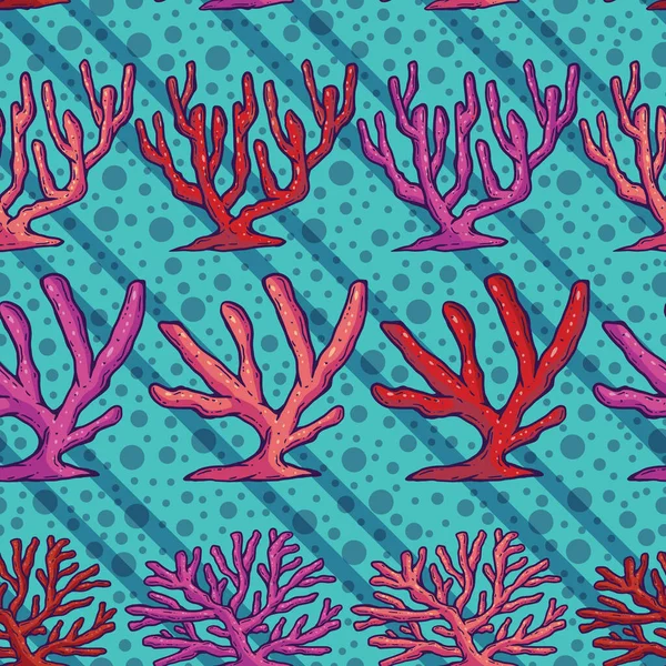 Beau Motif Sans Couture Corail Coloré Design Numérique Élégant Avec — Image vectorielle