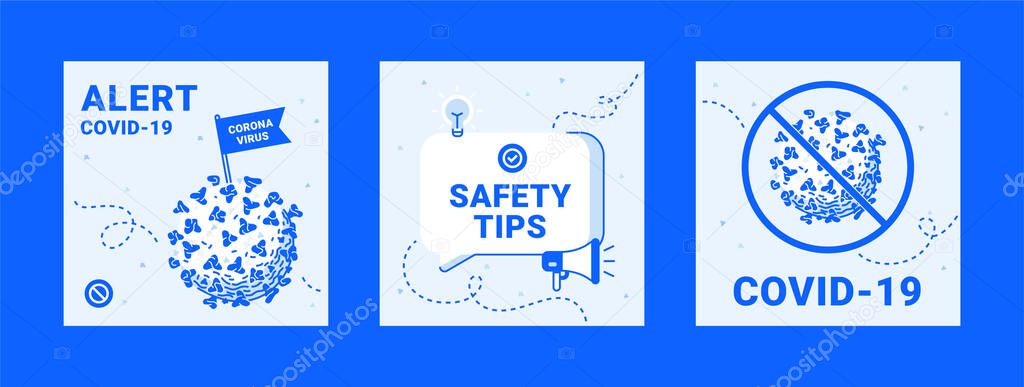 Coronavirus Safety Tips. Modern Colorful and Lines Icons. COVID-19