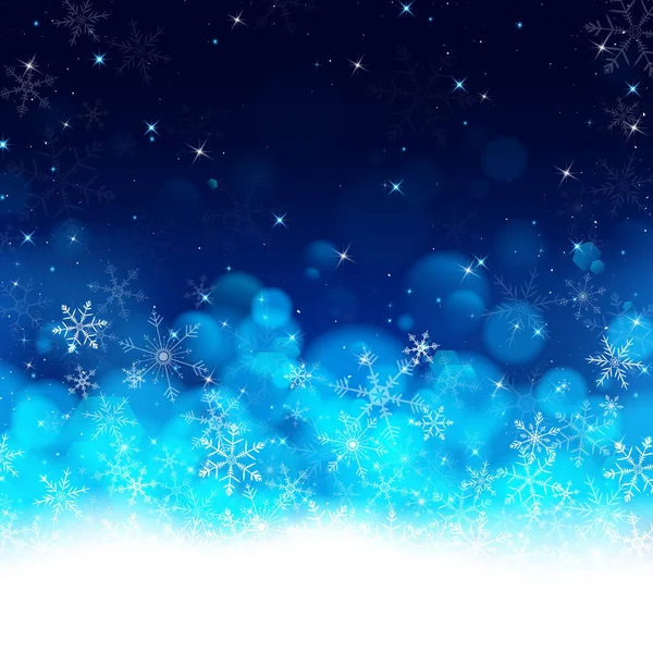 크리스마스 그라데이션 화이트에서 파란색에 부드러운 안개에 떨어지고 조명탄에 겨울의 제시에 — 스톡 벡터