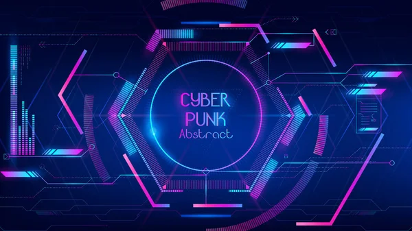 Abstrakt Tech Hub Cyber Punk Befruktning Bestå Linje Prick Och — Stock vektor