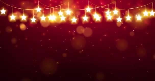 Fondo Abstracto Navidad Con Estrellas Brillantes Están Dejando Caer Brillo — Vídeo de stock