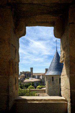 Carcassonne - A Fransız şehir Aude bölümü, bölge Languedoc-Roussillon, Fransa, UNESCO tarafından güçlendirilmiş.
