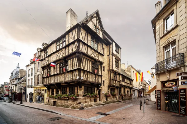 Bayeux France Ancien Bâtiment Normand Dans Centre Ville Bayeux France — Photo