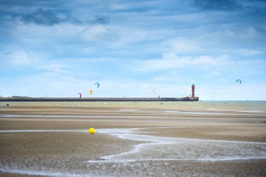 Dunkirk - Malo Les Bains, geniş plaj ünlü Fransa ikinci Dünya Savaşı sırasında İngiliz tahliye için bilinen en iyi için. Nord Pas de Calais, Fransa.