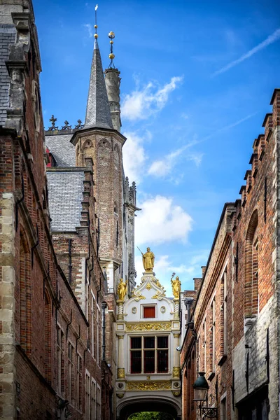 Brygges Historiska Medeltidsstad Brugge Gator Och Historiska Centrum Kanaler Och — Stockfoto