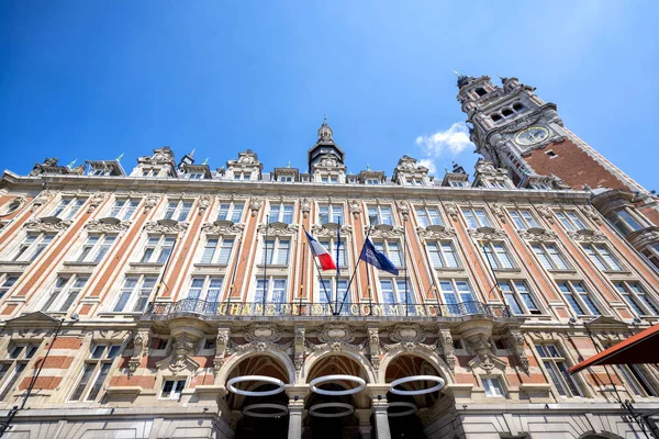 LILLE: Chamber of commerce in Lille in a summer day under the blue sky