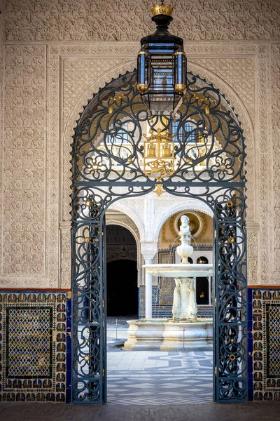 Sevilla Patio Principal Casa Pilatos Edificio Precioso Palacio Estilo Mudéjar — Foto de Stock