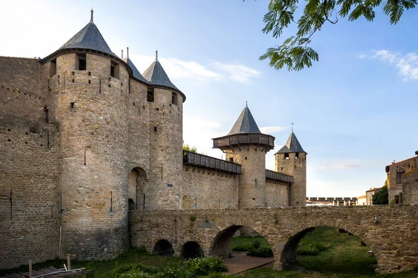 Carcassonne Eine Befestigte Französische Stadt Aude Departement Region Languedoc Russillon — Stockfoto