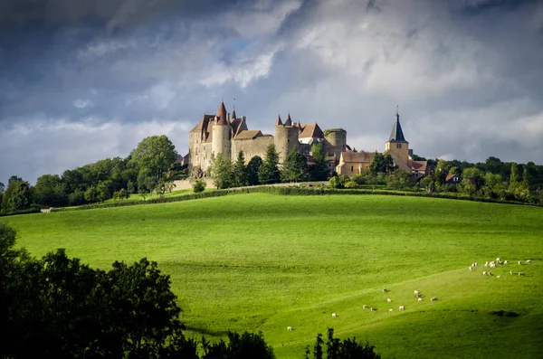 Chateauneuf Fort Och Canal Bourgogne Valley Cote Avdelningen Bourgogne Franche — Stockfoto
