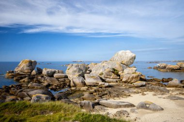 Kerlouan kıyısında. Finistère, Brittany, Fransa