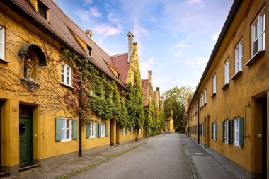 Augsburg: Fuggerei - dünyanın en eski sosyal konut. Bavyera, Almanya