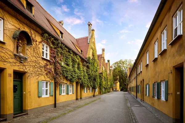 Augsburg Fuggerei Dünyanın Eski Sosyal Konut Bavyera Almanya — Stok fotoğraf