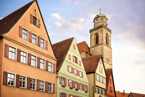 Dinkelsbuhl Cidade Está Localizada Caminho Chamada Estrada Romântica Seu Centro — Fotografia de Stock