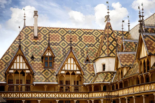 Hotel Дьє Або Хоспісів Beaune Історичний Лікарні Бон Бургундія Франція — стокове фото