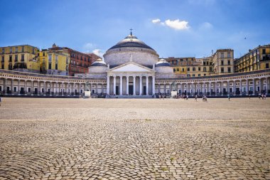 Görünümünü Piazza del Plebiscito, Naples, İtalya