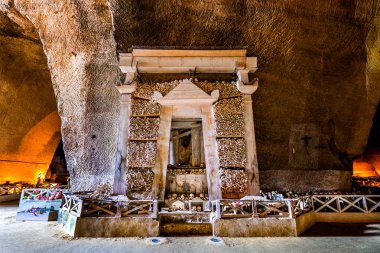 Fontanels cemetery, Cimitero delle Fontanelle of Naples it is perhaps one of the most mysterious places in the city of Naples. Italy clipart