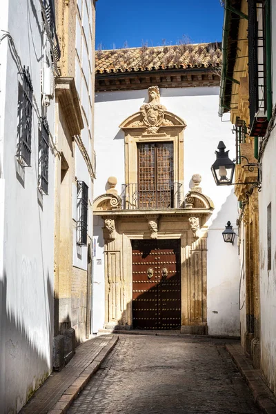 Cordoba: eski tipik sokakta bitki ve çiçekler ile Juderia. Andalucia, İspanya.