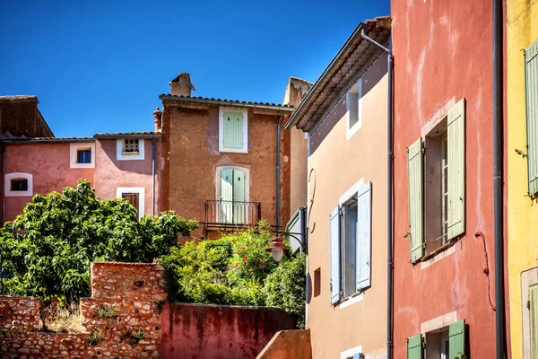 Roussillon Une Rue Étroite Dans Beau Village Français Roussillon Les — Photo