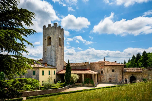 Ancienne Abbaye Médiévale Badia Coltibuono Près Gaiole Chianti Italie — Photo