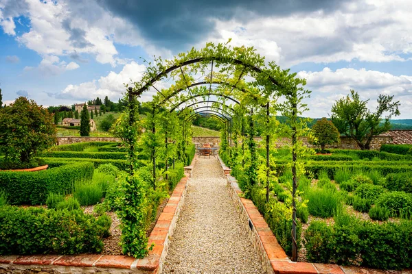 Gaiole Chiant Vue Sur Magnifique Ancien Château Meleto Cœur Chianti — Photo