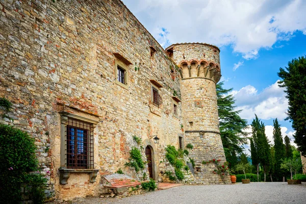Gaiole Chianti Italy May 2020 View Beautiful Ancient Meleto Castle — стоковое фото