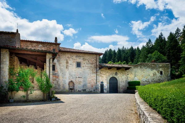 Antigua Abadía Medieval Badia Coltibuono Cerca Gaiole Chianti Toscana Italia —  Fotos de Stock