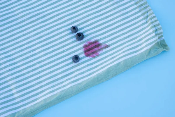 Vlek Bosbes Tablecloth Isolated Blauwe Achtergrond Hoge Kwaliteit Foto — Stockfoto