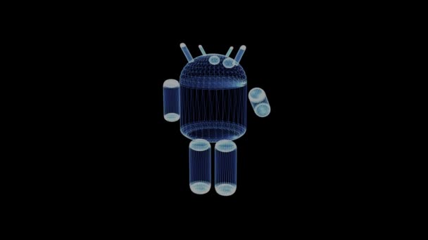 一种简单现代机器人的全息图 — 图库视频影像