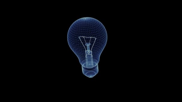 Lámpara incandescente giratoria holográfica — Vídeo de stock
