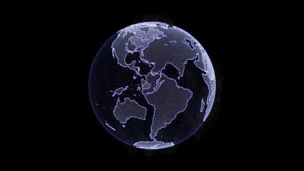 Голограмма вращающейся планеты Земля — стоковое видео