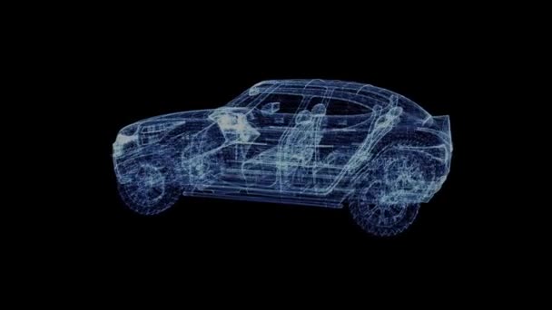 O holograma de um Suv moderno rotativo — Vídeo de Stock