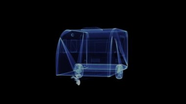 Bir parçacık modern römork ev hologram