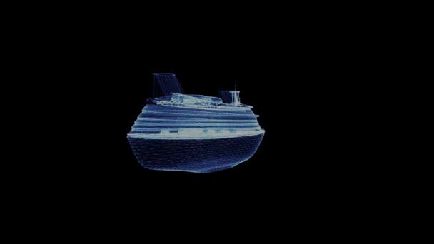 Bir parçacık modern cruise liner hologram — Stok video