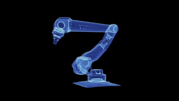 O holograma de uma mão moderna robo — Vídeo de Stock