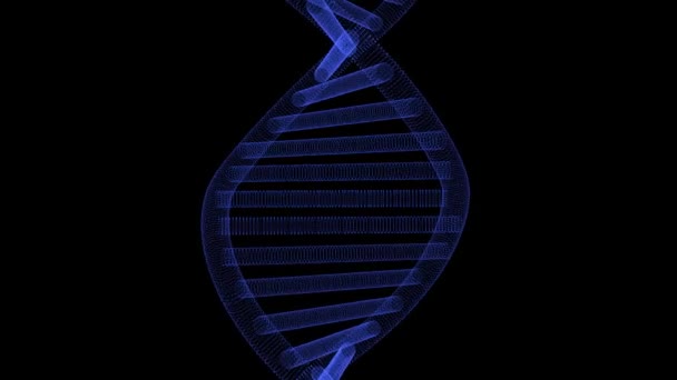 Animasi 3D dari DNA abstrak dari partikel — Stok Video