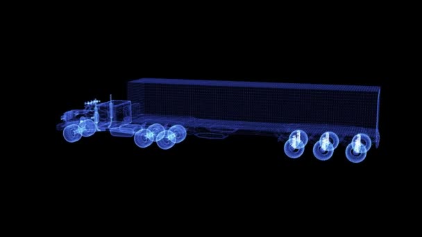 El holograma de una partícula moderna Americam Truck — Vídeos de Stock