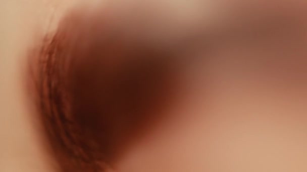 Extrem närbild målade ögonbryn — Stockvideo