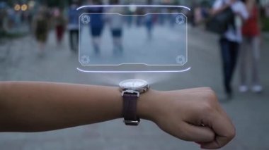 Hologram Dijital pazarlama ile Kadın el