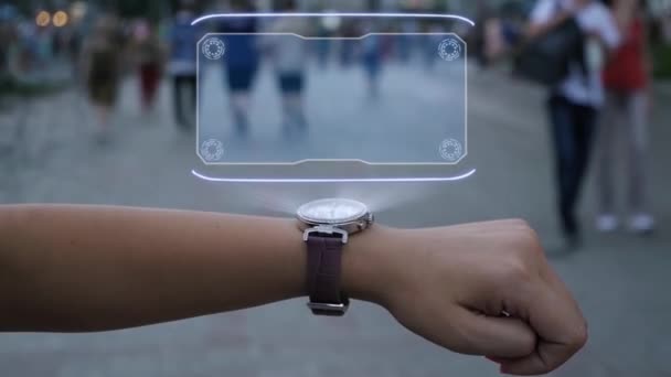 Kvinnlig hand med hologrambeslut — Stockvideo