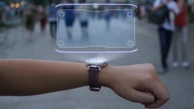 Hologram Performans ile kadın eli