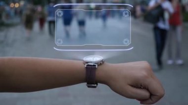 Hologram Uyarı ile kadın eli