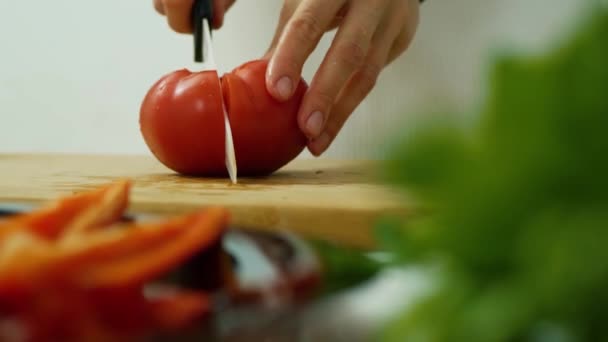 Gesundes Tomatenfutterkonzept — Stockvideo
