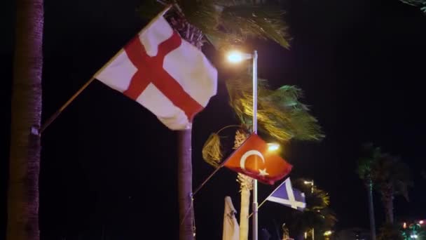 英格兰、土耳其和苏格兰国旗 — 图库视频影像