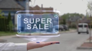Hologram gösteren kadın el Süper satış