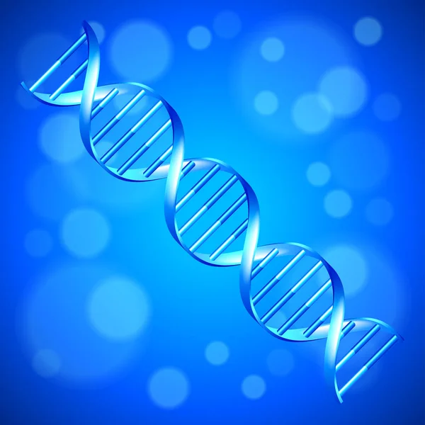 Human Dna Blue Photo Realistic Vector Background — Stock Vector