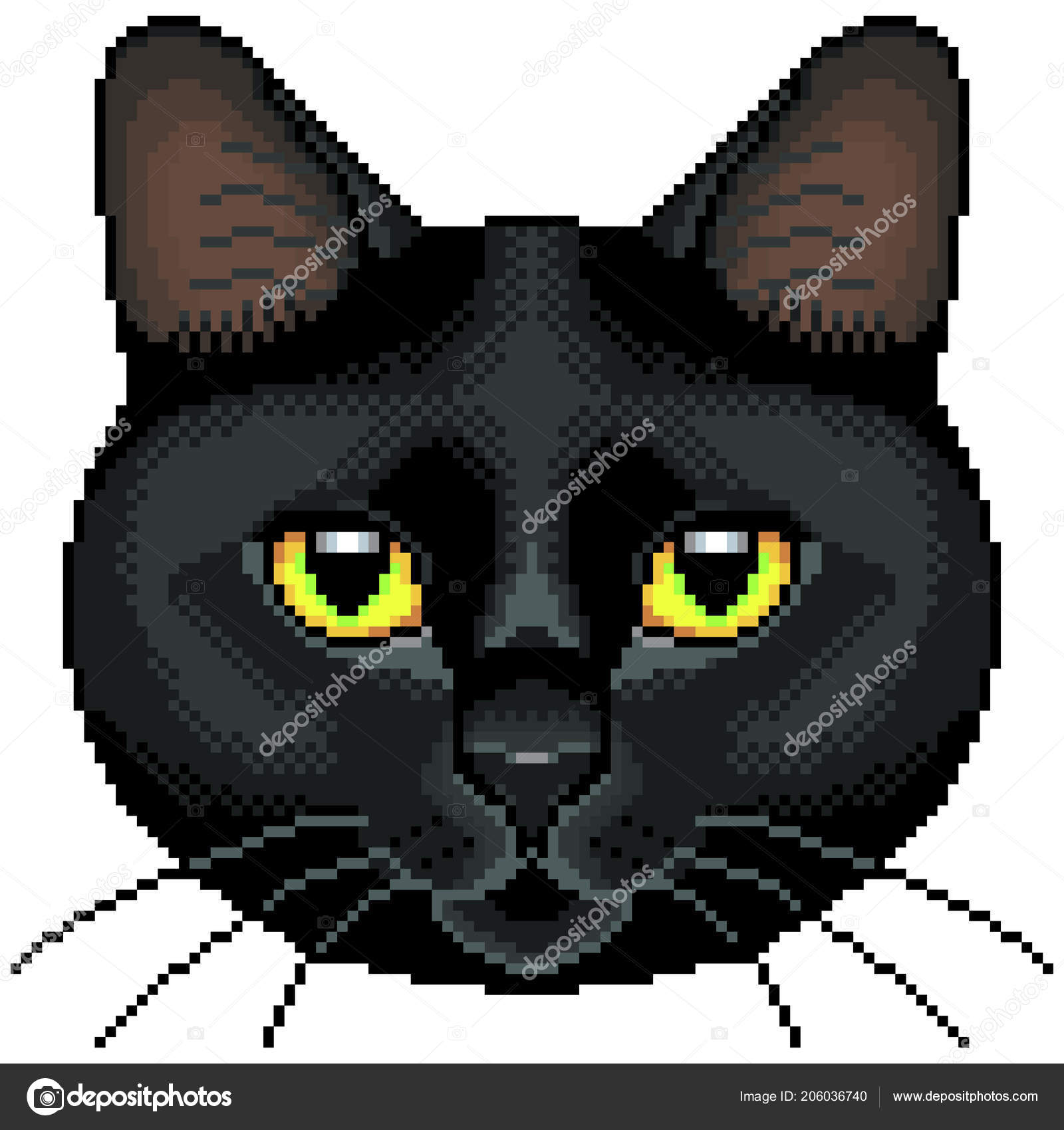 Arte Pixel Gato Preto Bit Animal Estimação Casa Digital Vector imagem  vetorial de popaukropa© 208910236