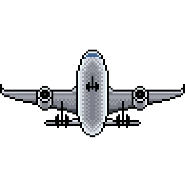 Pixel Avion Vedere Jos Vector Izolat Detaliat — Vector de stoc